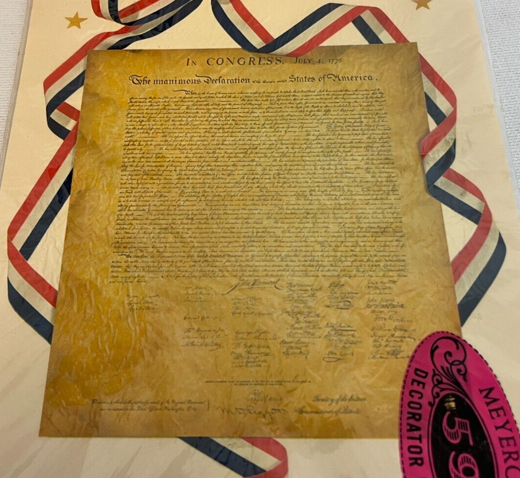 Meyercord Decorative Decal Declaration of Independence New X565-A 13.5"x8.5"