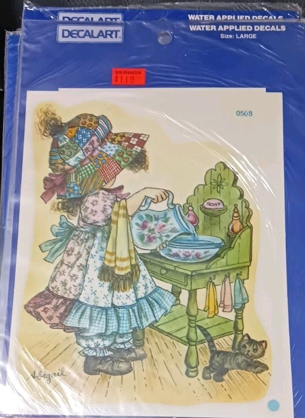 Vintage MEYERCORD 1981 decal. Never opened craft 9 by 6 1/2 Holly Hobbie style