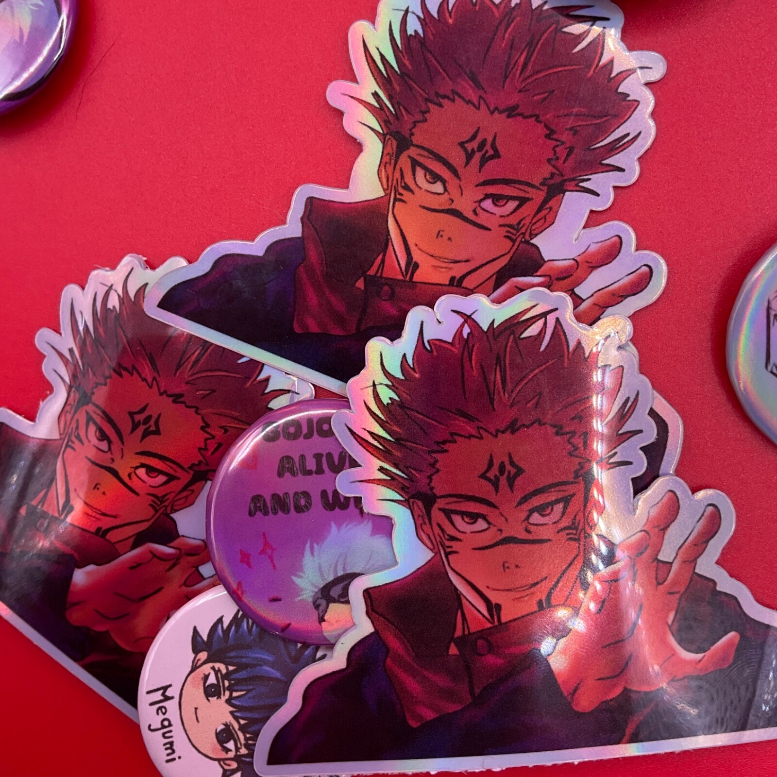 Sukuna Jujutsu Kaisen Holographic Waterproof Sticker 3 x 2