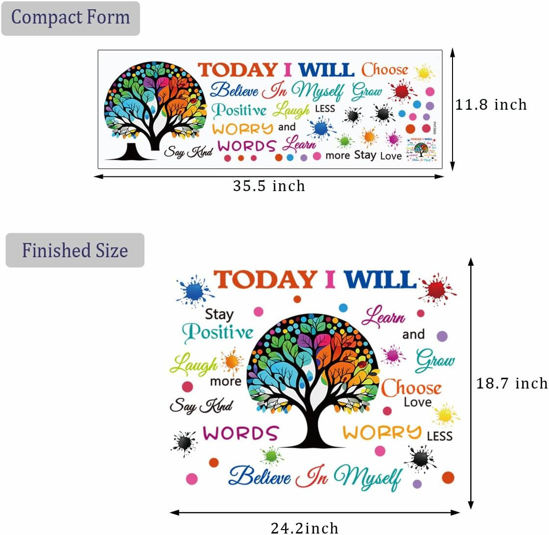 Colorful Inspirational Wall Decals Motivational Quote Today I Will Wall Stickers
