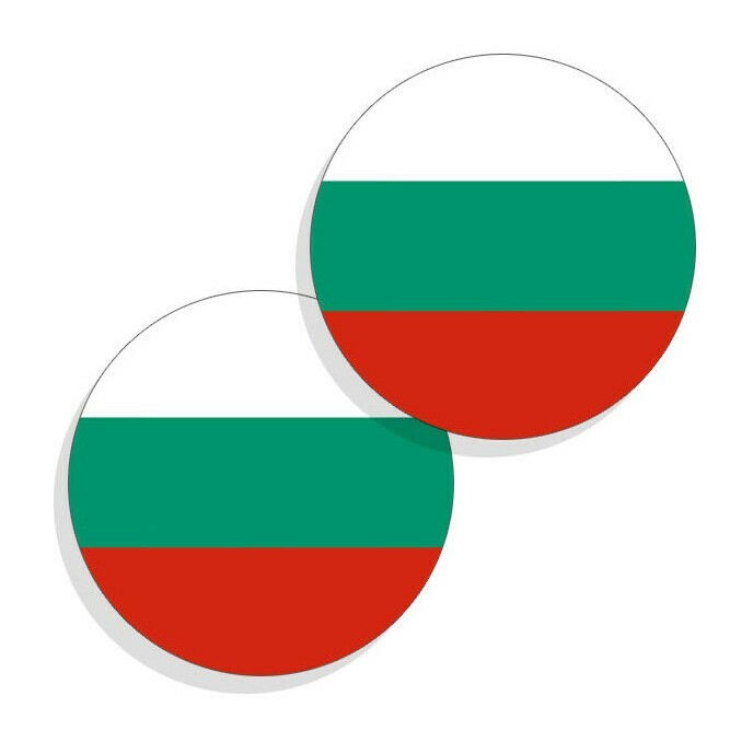 Bulgaria Flag Stickers Flag Decals Vinyl Indoor Outdoor Stickers Round 4 pack