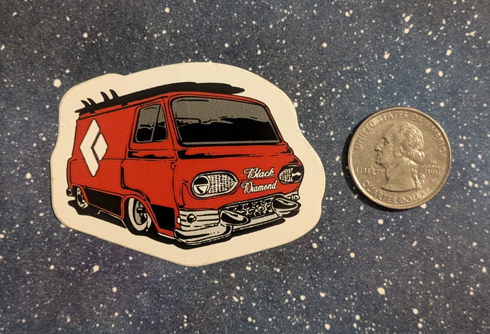 Black Diamond Red Econoline Van Sticker – Mountain Sports Hiking Climbing Skiing