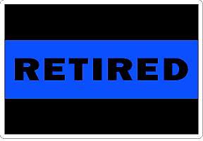 Thin Blue Line Retired Reflective Vinyl Decal Sticker or Magnet Police Sheriff