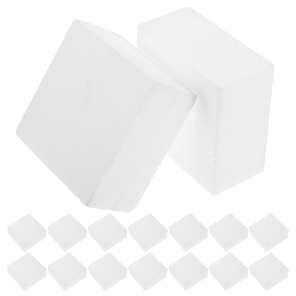 16 Pcs Foam Square Bricks Display Block Craft Blocks for Carving