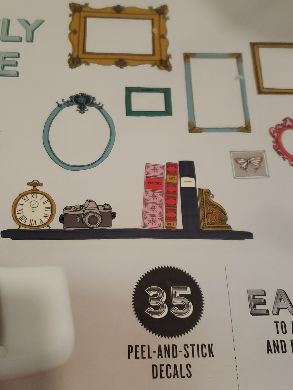 Wall Decals Julia Rothman Instantly Antique 35 Peel & Stick Decals Books Frames
