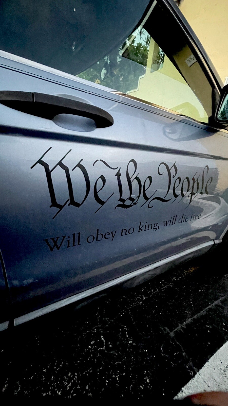 "We the people" Vinyl high tack sticker with original caligraphy from the const