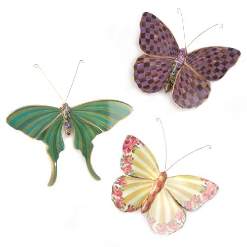 Butterflies Trio Wall Decor Set, Field | Hand-applied design, made from resin…