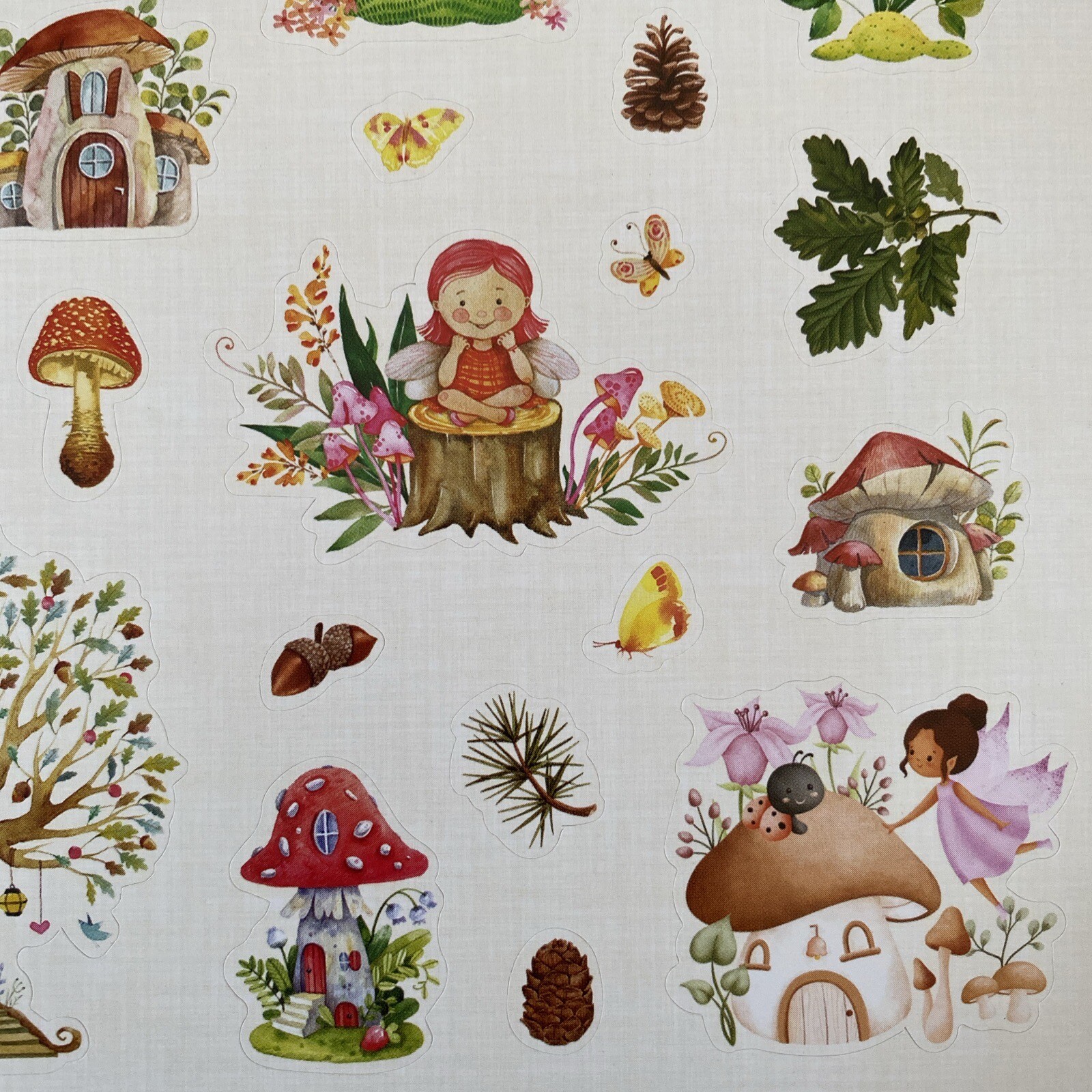 Kid Fairies Flowers Butterflies Spring Girl Mushrooms Tree Stickers Decorate New