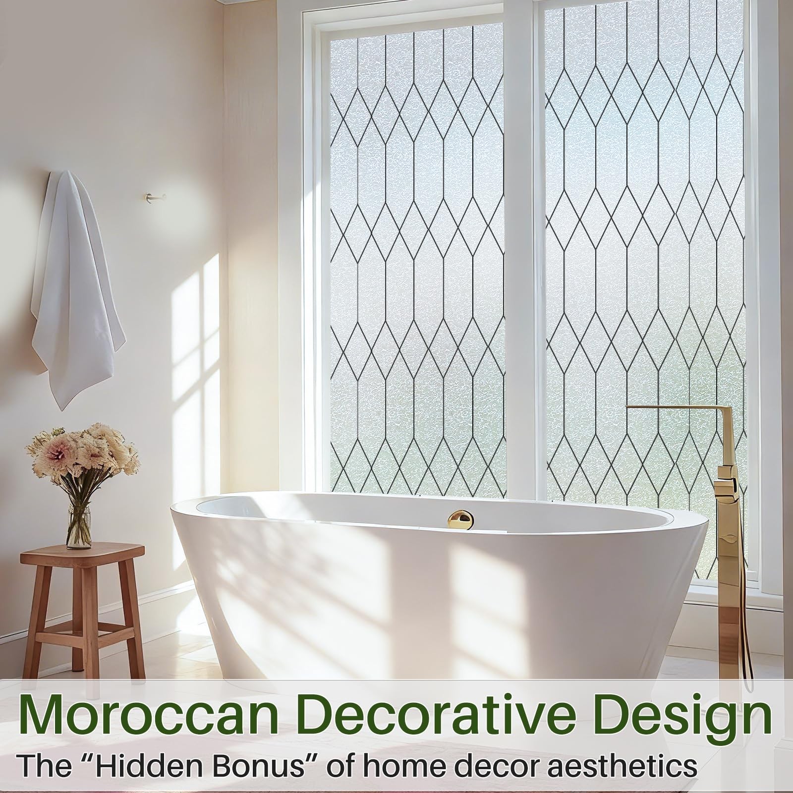 Windimiley Window Privacy Film Stained Glass Static Clings, Bathroom Frosted …