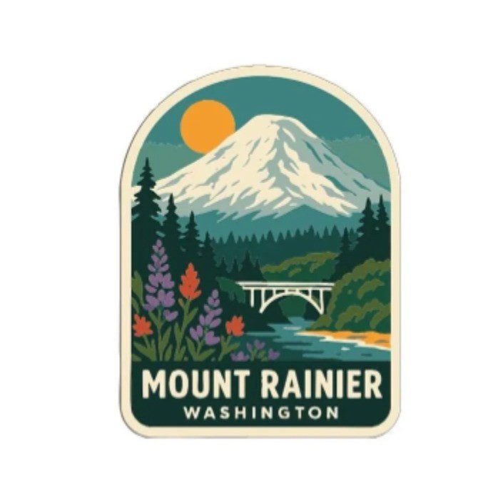 Mount Rainier Washington Iron On Heat Transfer Vinyl HTV Die-Cut Symbolic