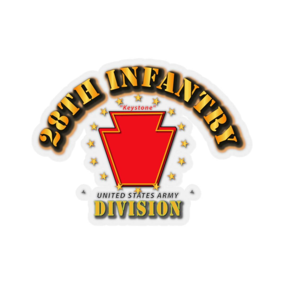 Kiss-Cut Stickers – Army – 28th Infantry Division – Keystone