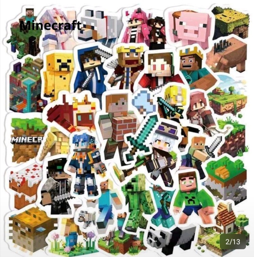 10 PCS Mini Mine Craft (Unofficial) Block Pixel Video Game Stickers BRAND NEW