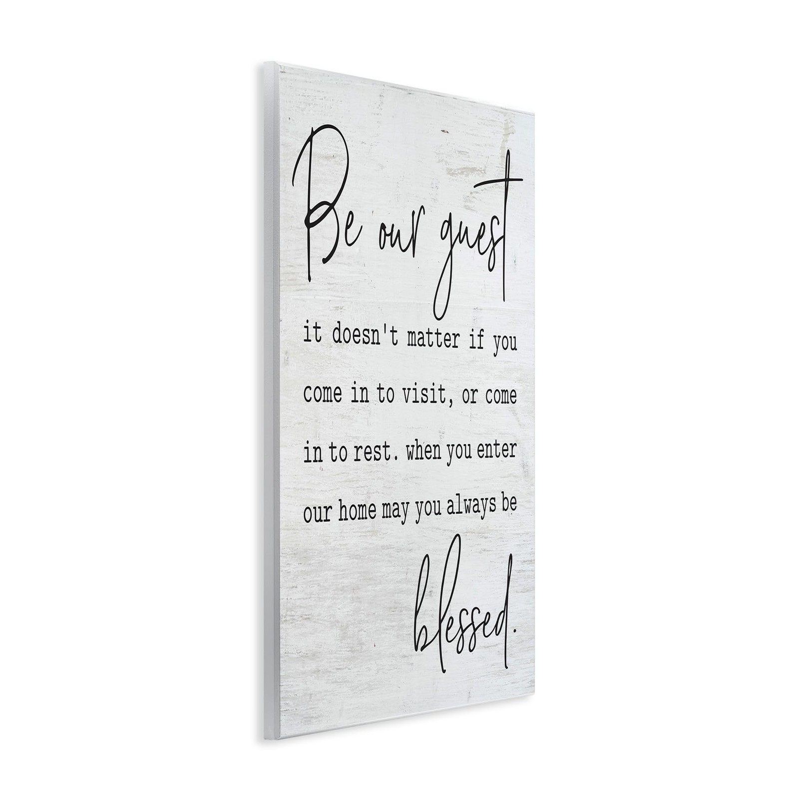 Be Our Guest Home Family Inspirational Word On Wood Texture Design 15"L x 10"W