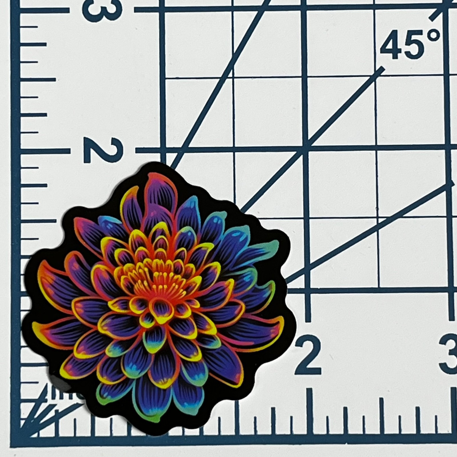 Dahlia Flower Vinyl Sticker Neon Airbrush Aesthetic Decal Glow Floral Nature Art