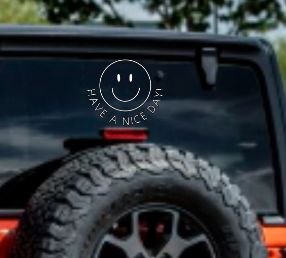 Have A Nice Day Smiley Face Vinyl Decal Bumper Sticker Car Window Mirror Laptop