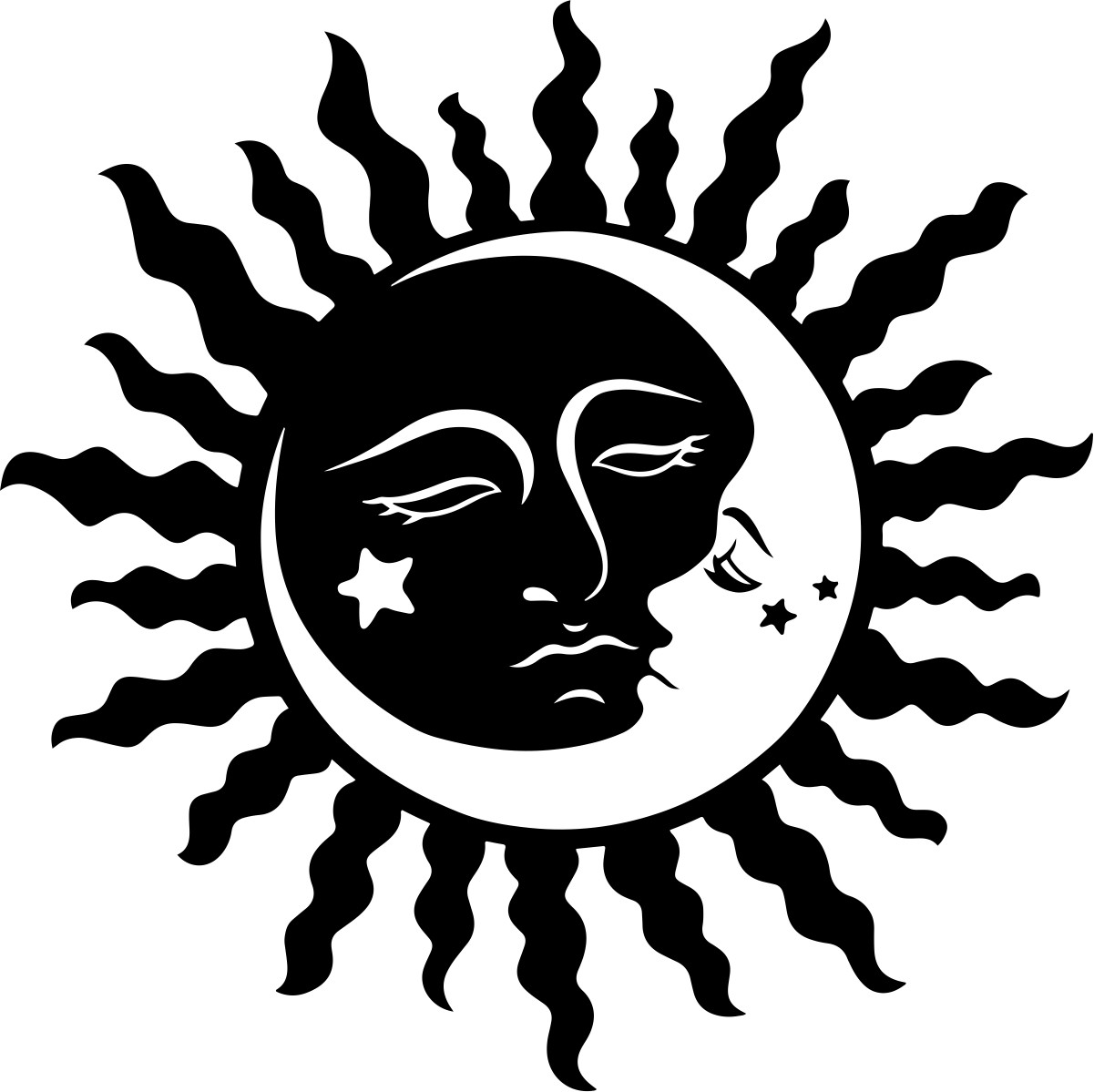 Sun Moon Star Decal Sticker Car SUV Truck Laptop Tablet Bumper Motorhome Trailer