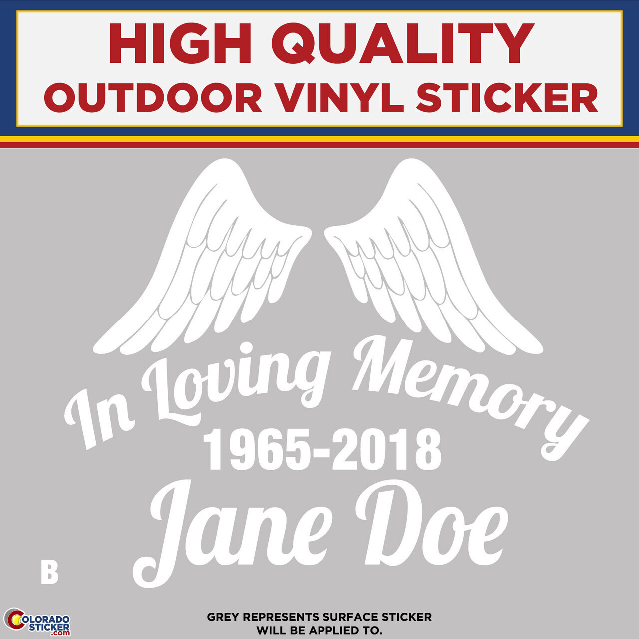 In Loving Memory – B, High Quality Die Cut Vinyl Sticker Decals
