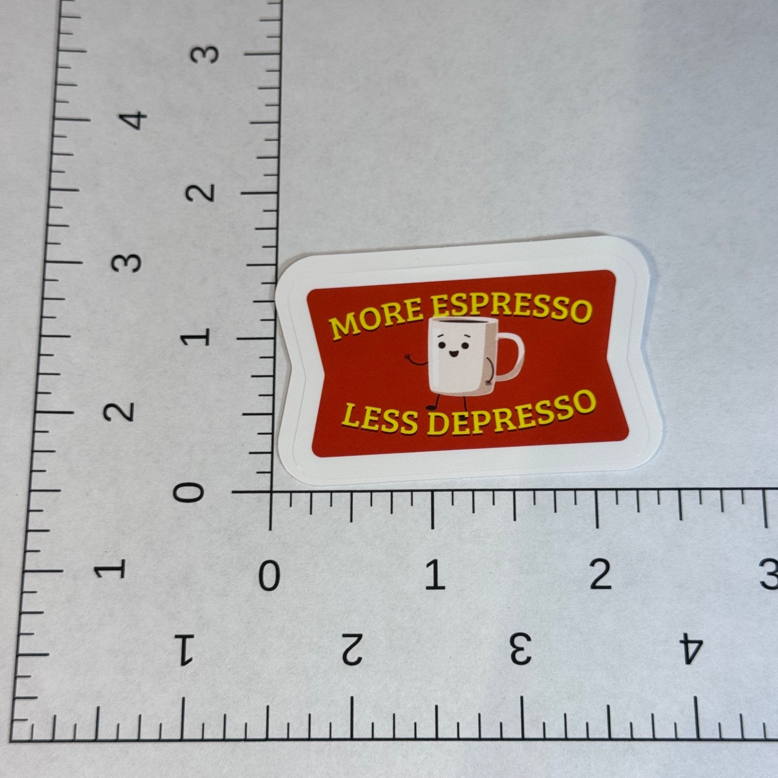 More espresso less depresso sticker 2” – coffee cup water bottle locker Laptop