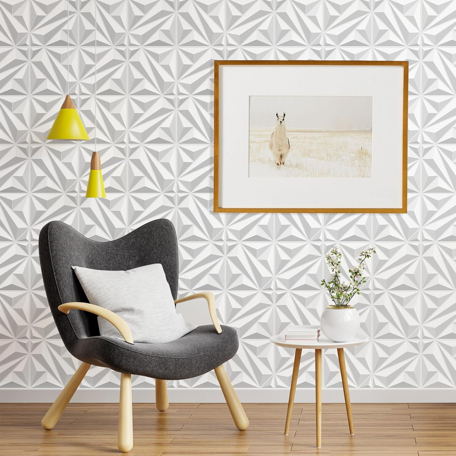 50 Pack 3D White Wall Panels for Stylish Living & Gaming Room Decor