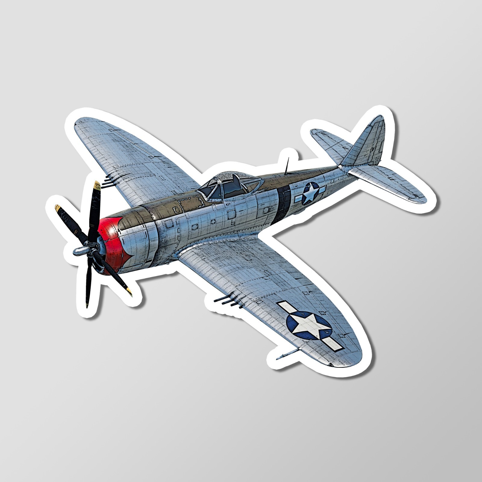 P-47 D28 Thunderbolt 'The Jug' WW2 Fighter Plane Vinyl Laptop Glossy Sticker 4"