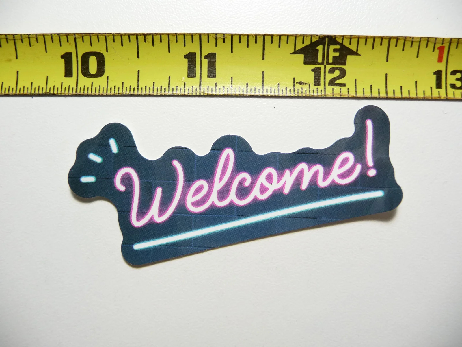 WELCOME GREETING MESSAGE HOME SMALL STICKER DECAL NEON STYLE BRIGHT VINYL