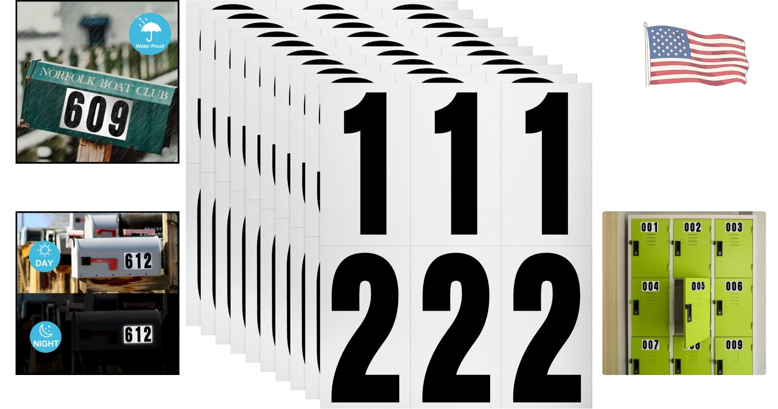 All-Digit 60 Pack of 3" Reflective Adhesive Numbers – Perfect for Visibility
