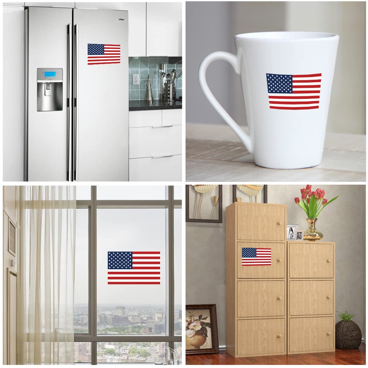 American Flag Sticker Decal 3 Pack, Multiple Sizes for Cars and Windows