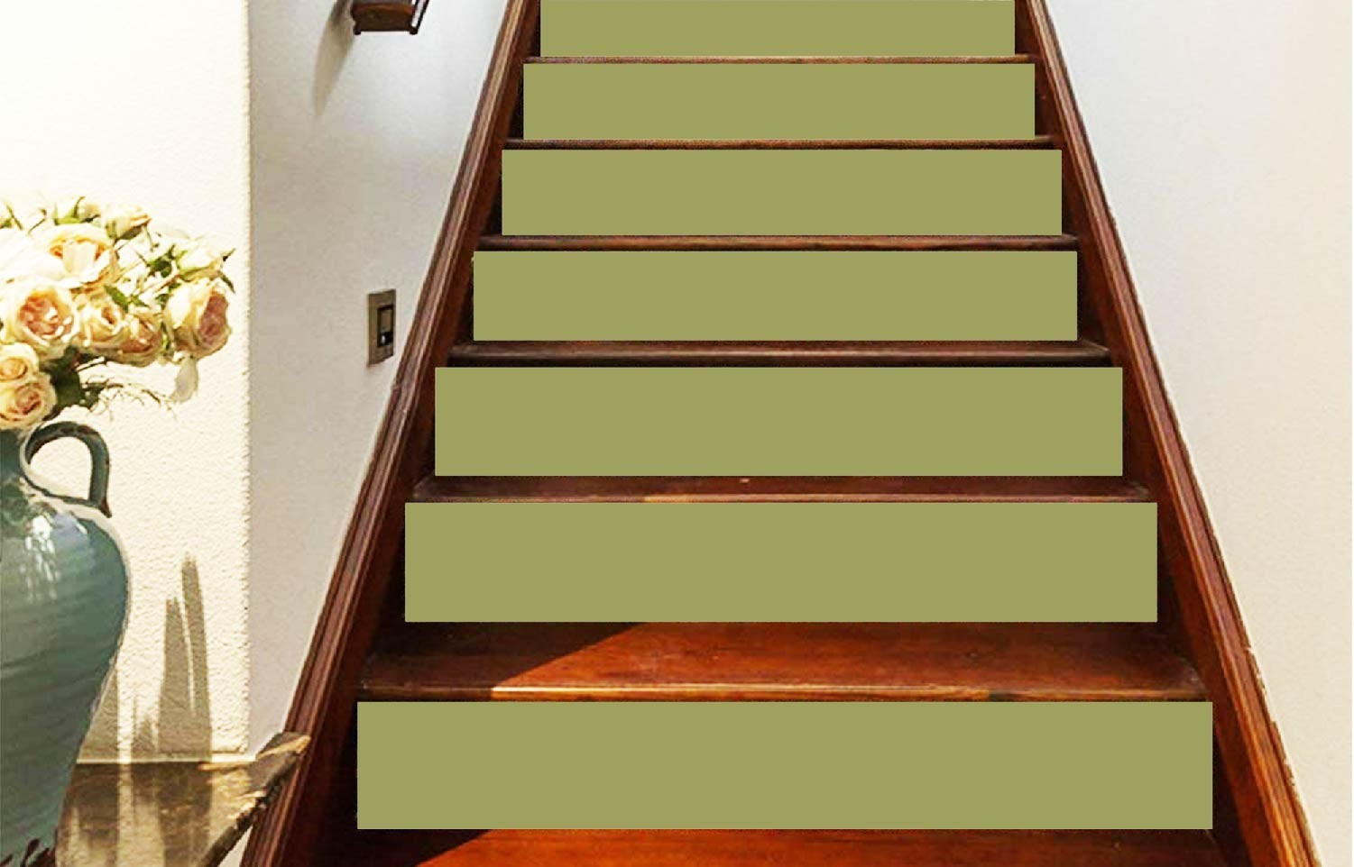 Gothic Green Stair Riser Stickers | Waterproof Peel and Stick Decals (Set of 5)