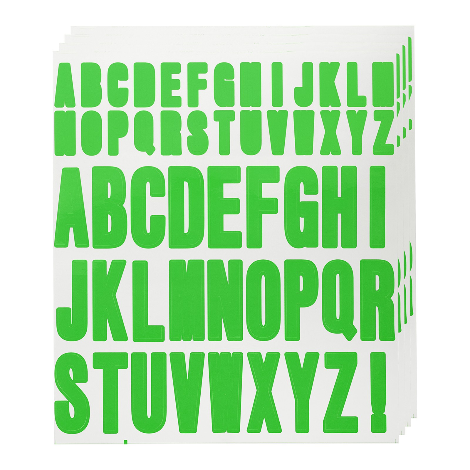 4 Sheets Letter Stickers Vinyl Letters for Indoor/Outside Sticker Decal Green