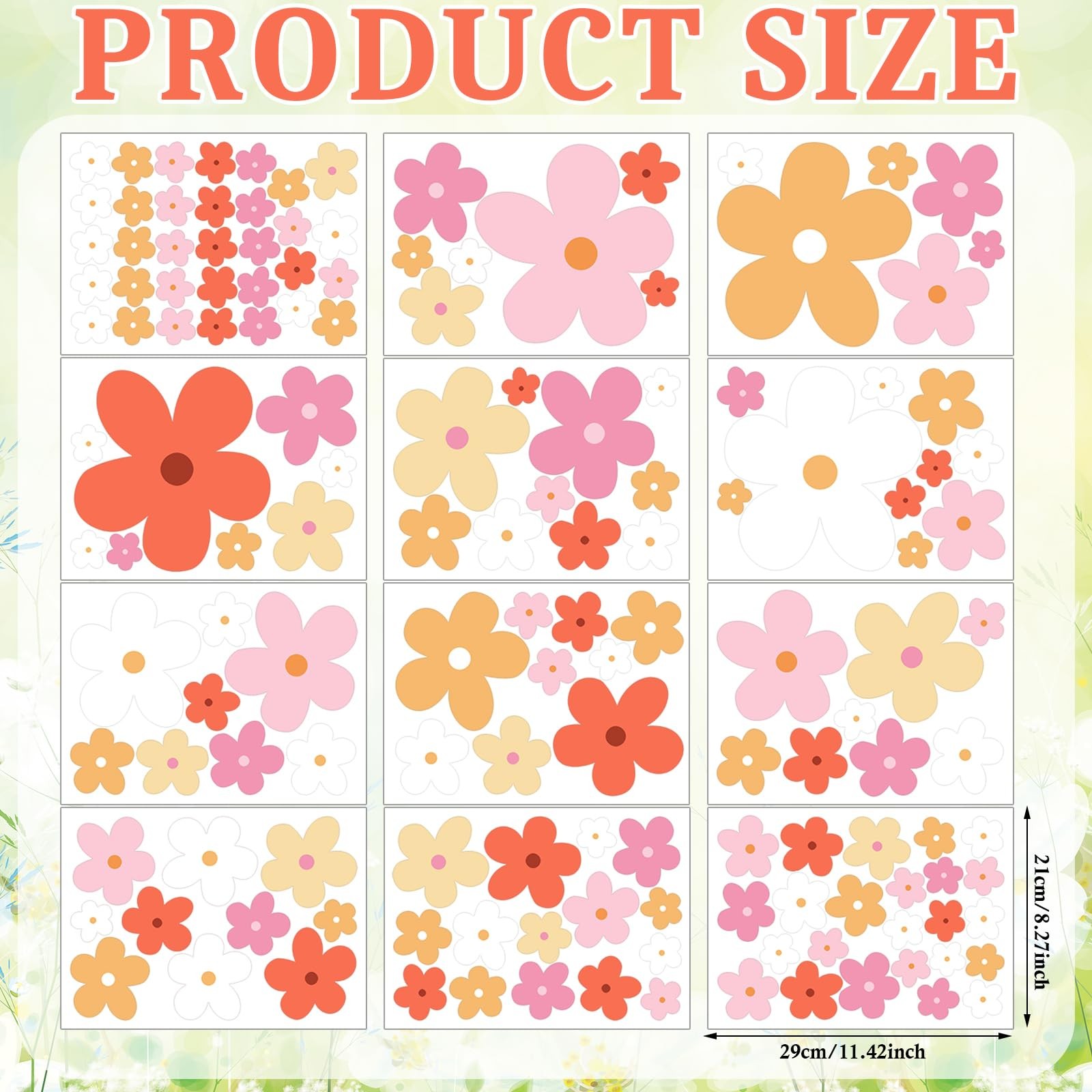Daisy Flower Car Decals Vinyl Flower Window Cling for Car Bumper Wall Laptop