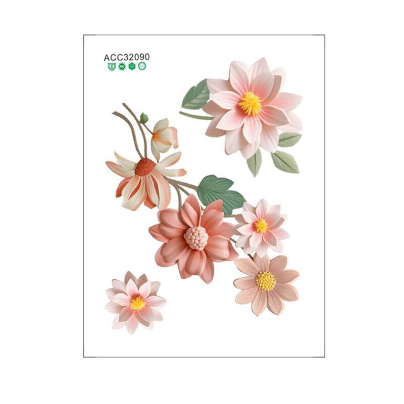 Flower Pattern Wall Decal Switches Sticker Easy to Apply and Remove for Any Room