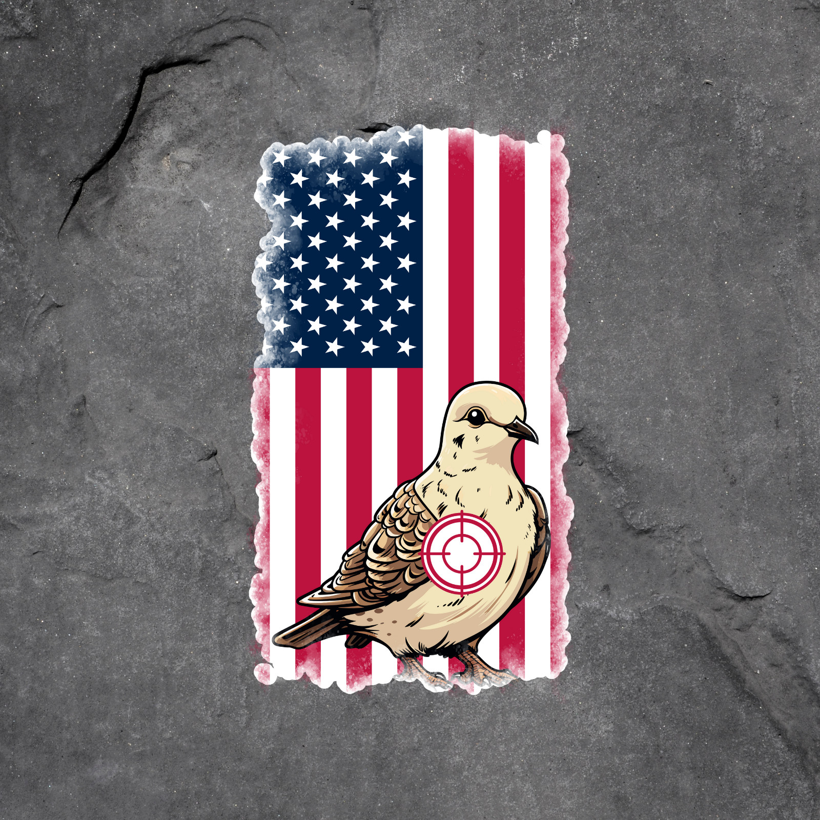 Dove hunting sticker vinyl decal American flag target bird outdoors