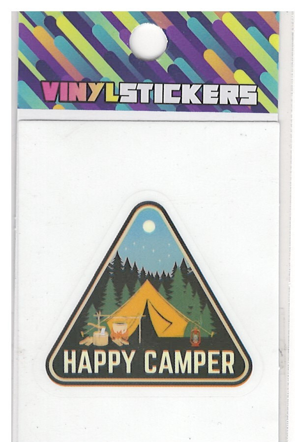 Happy Camper Minimalism High Quality Vinyl Sticker UV/Weather Resistant