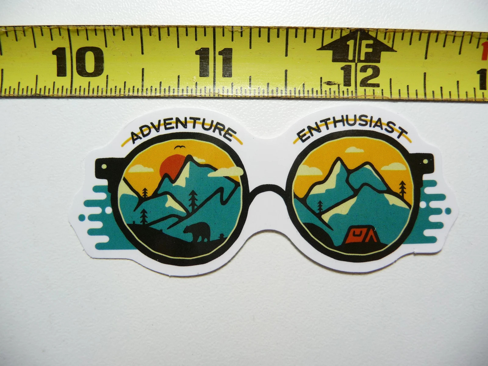 ADVENTURE BEAR TENT SMALL STICKER DECAL HIKING CAMPING WOODS GEAR PARK SCRAPBOOK
