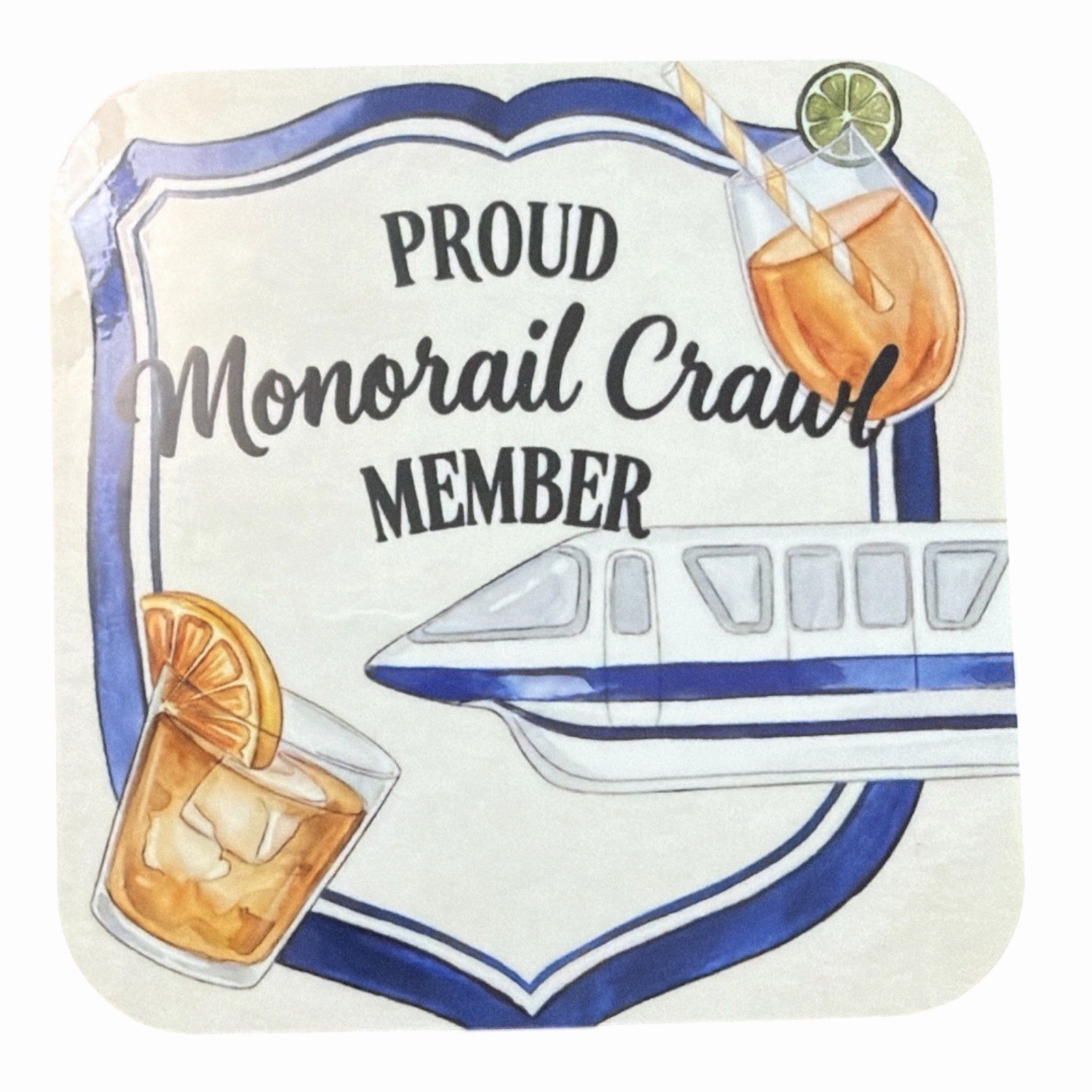 3×3 Monorail Mirror Sticker Club Homemade FAST SHIP FREE SHIP