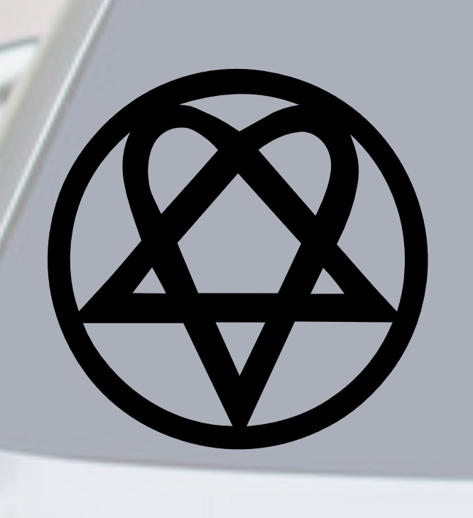 HEARTAGRAM PENTAGRAM Vinyl Decal Car Sticker PAGAN WICCAN WICCA MAGIC SYMBOL JDM