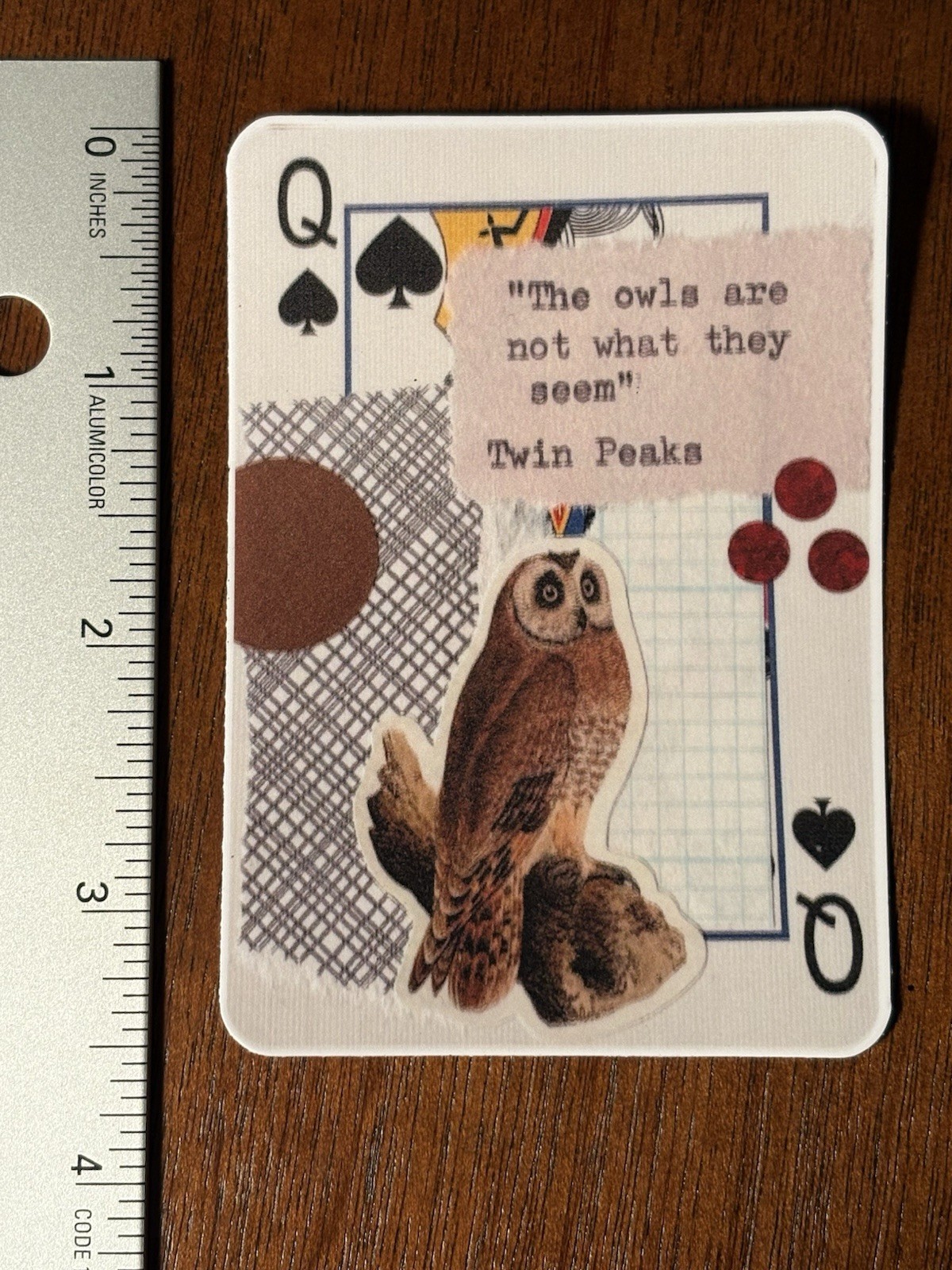 Collage Sticker Owl Twin Peaks Quote By Mazerzine 3.5 X 2.5”