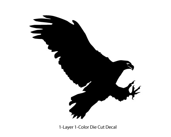 Wildlife / Birds – Eagle 2 Flying Charging 6Yrs Film Outdoor Decal Vinyl Sticker