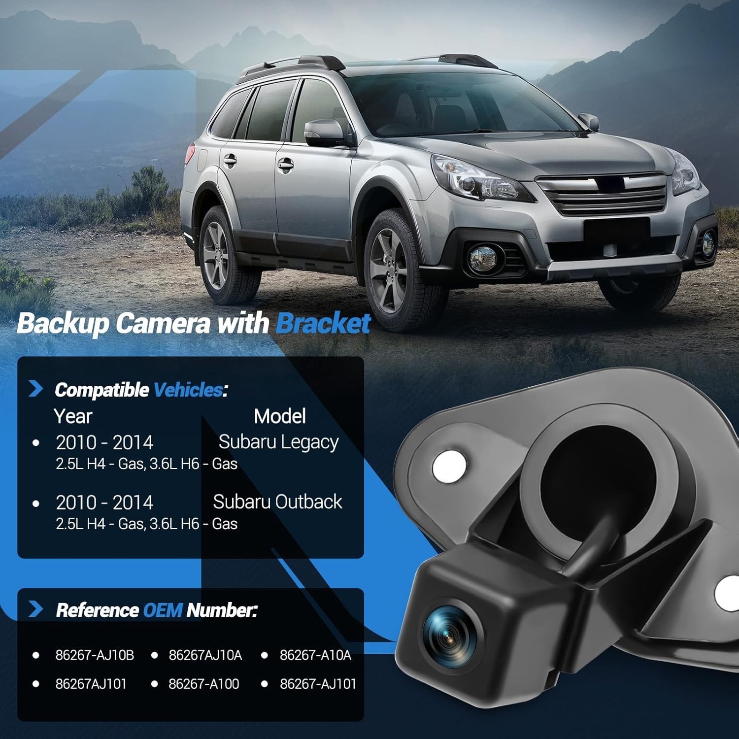 86267AJ10A Upgrade Rear View Backup Camera Compatible with Subaru Legacy Outback