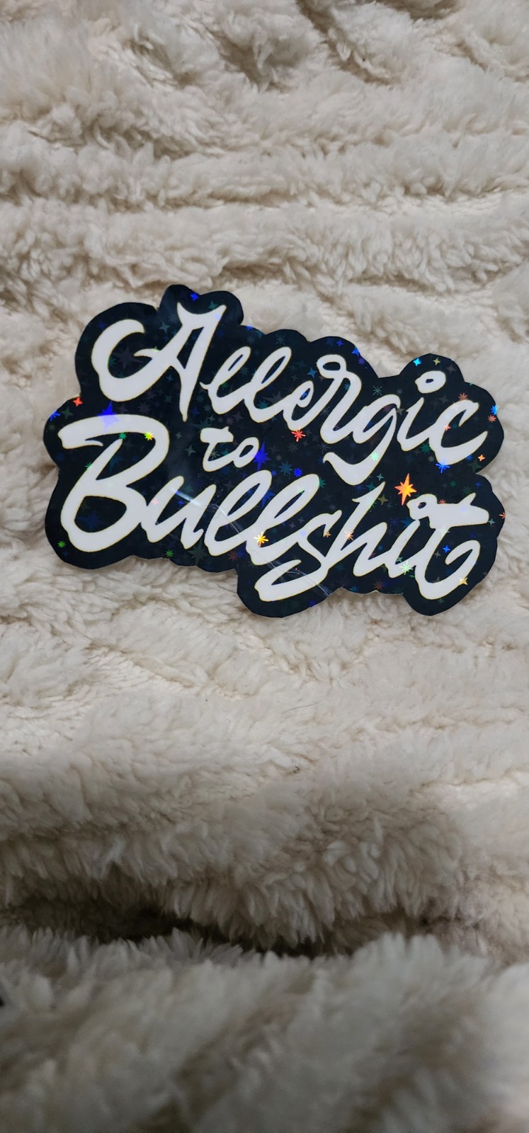 Allergic to Bullshit Vinyl Black And White Sticker 3×2