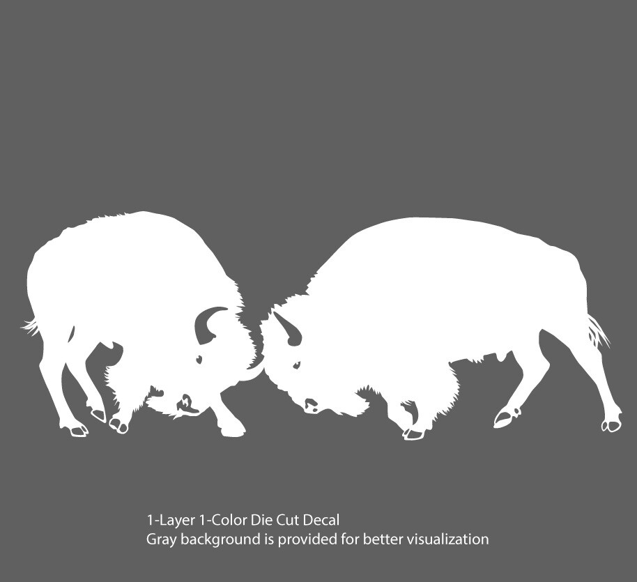 Bison Ox Charging 4 Prairie Run White or Black Decal 6Yrs Outdoor Vinyl Sticker