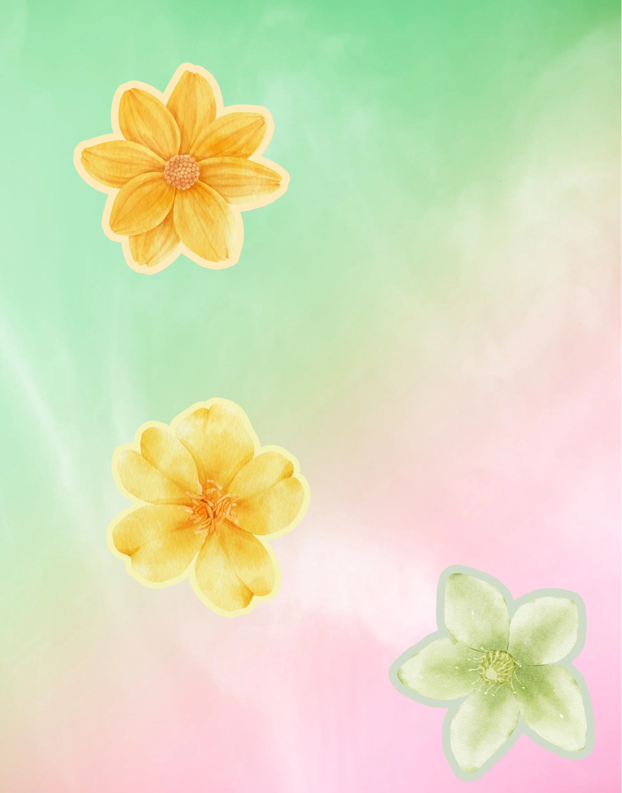 Floral Sticker Set Of Watercolor Flowers Stickers – Set Of 9 – 3”