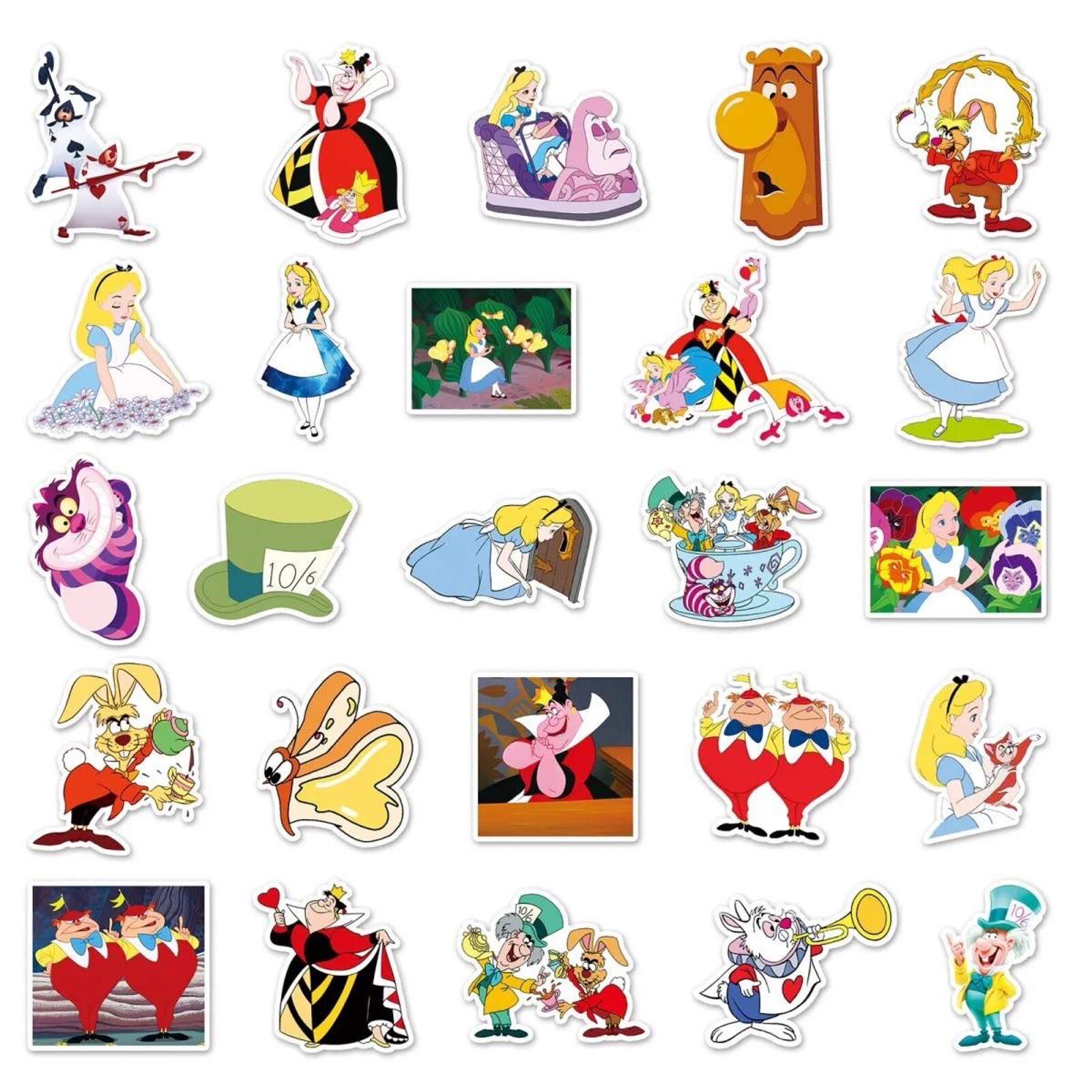 10 Random Alice in Wonderland Movie Stickers Cartoon Decals Laptop Free Shipping