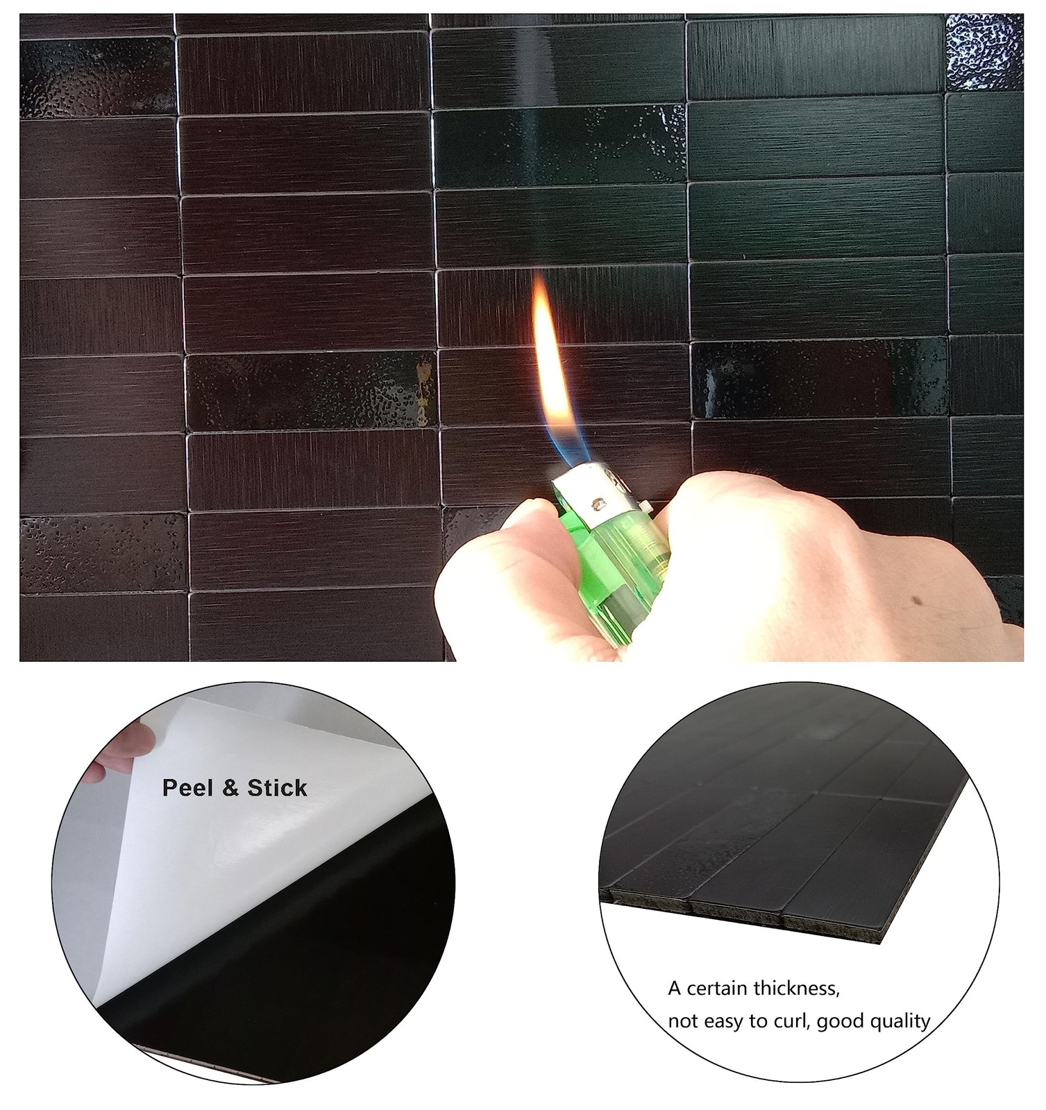 Peel and Stick Tile Backsplash Self- Adhesive Wall Tiles Aluminum Mosaic Stic…