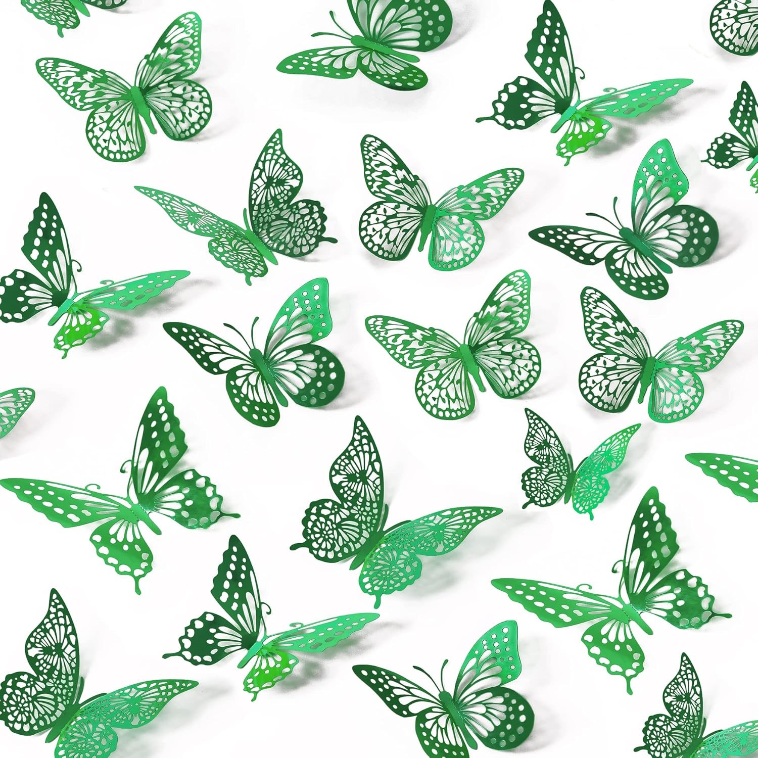 SAOROPEB 3D Butterfly Wall Decor 48 Pcs 4 Styles 3 48 Pcs, Laser Pinkpurple