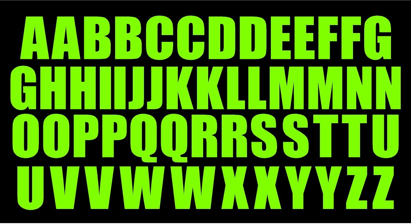 A B C Lettering Alphabet Die Cut Vinyl Decal Waterproof Many Colors and Sizes