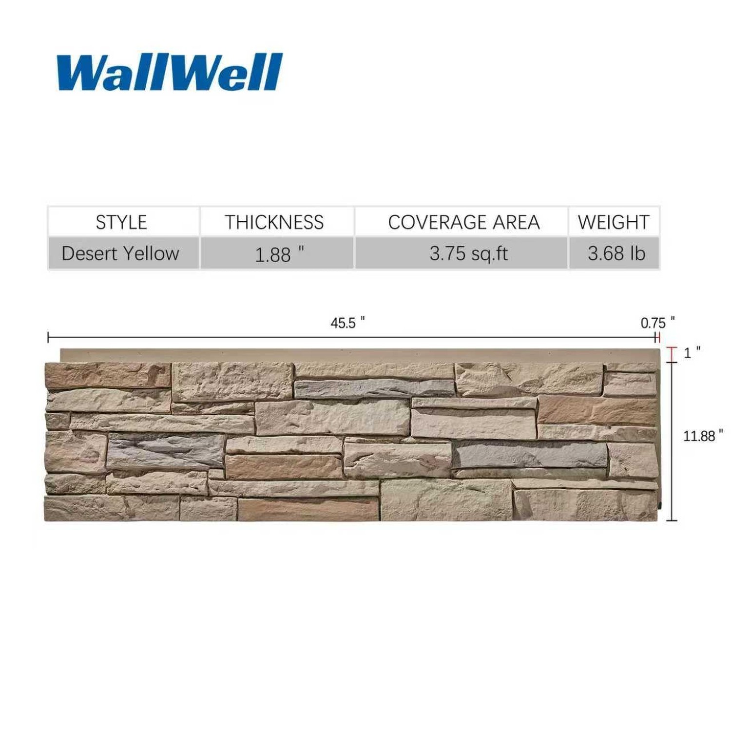 Faux Stone Wall Panels 2-Pack (7.5 Sq Ft) PU Stone Veneer Siding, Mortarless …
