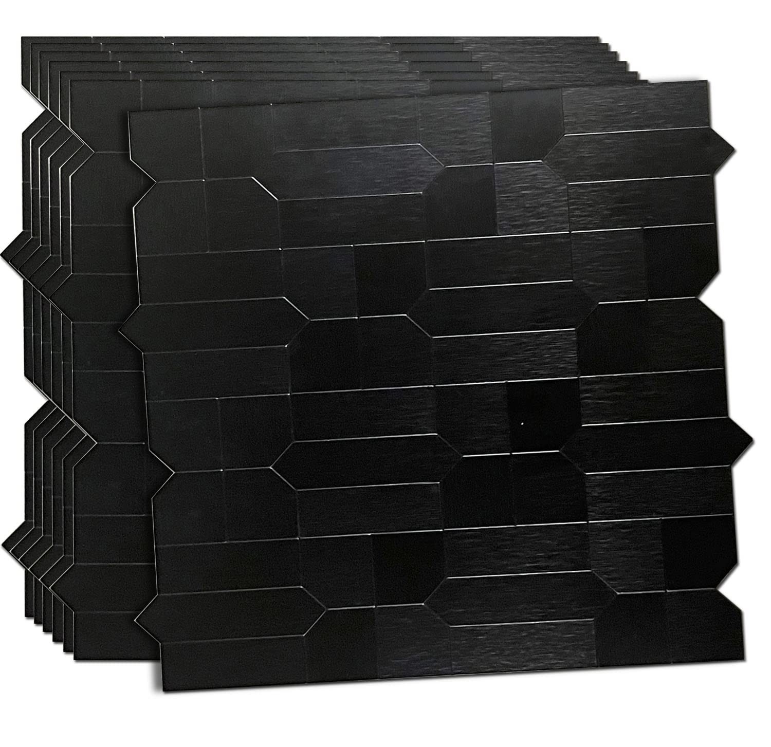 7-Sheet Peel and Stick Metal Backsplash Tiles, Self Adhesive Multiple-Shapes …