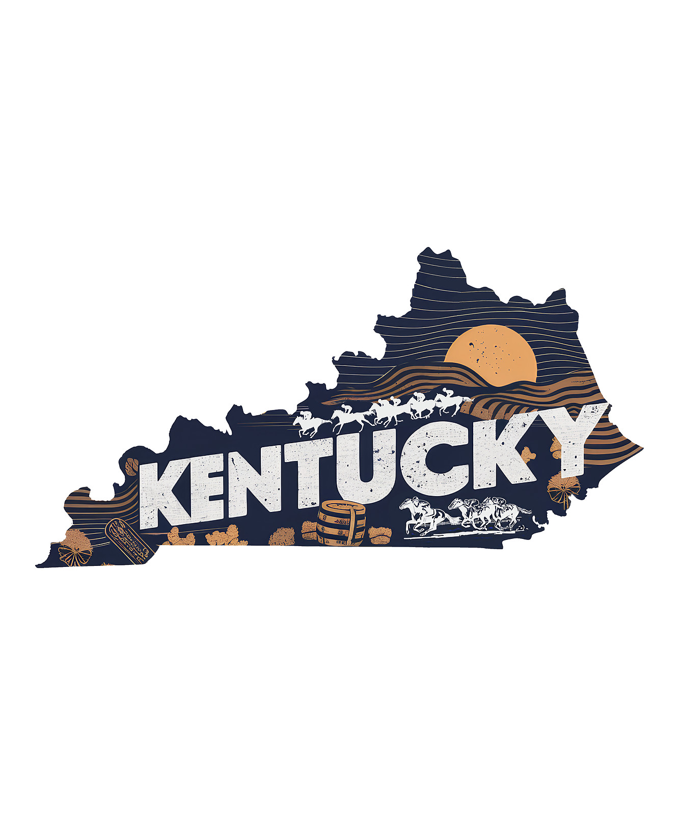 Retro Vinyl State Sticker – Kentucky