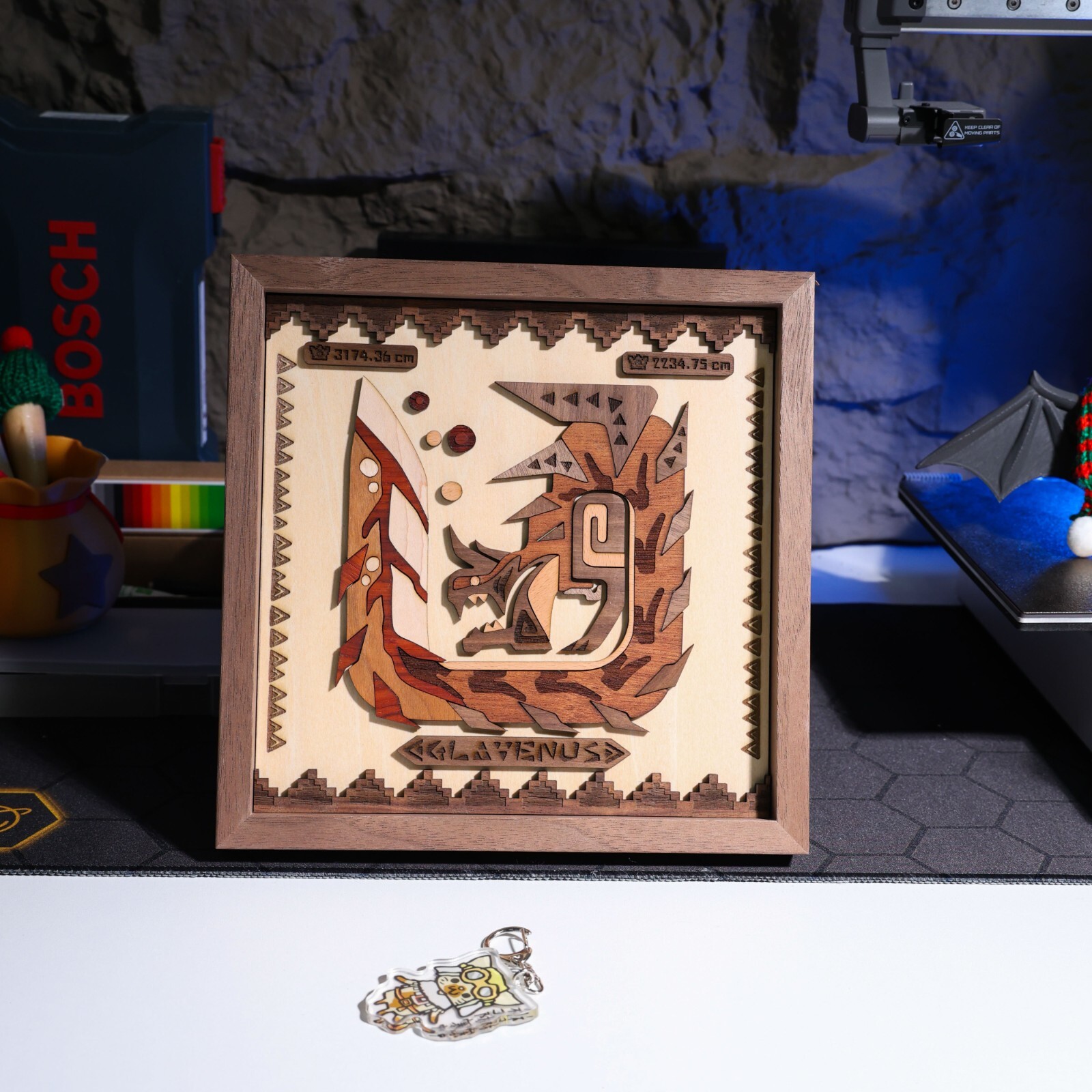 Handcrafted Rathalos Wooden Artwork | Perfect Gift for Monster Hunter Fans Gift